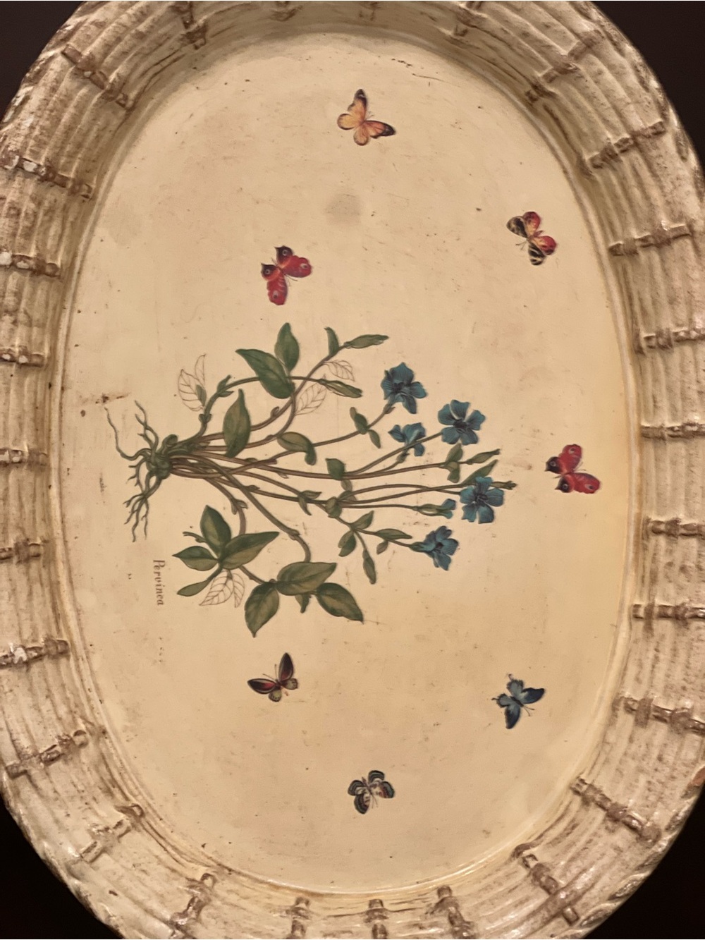 Botanical Butterfly Wooden pained Tray made in Italy